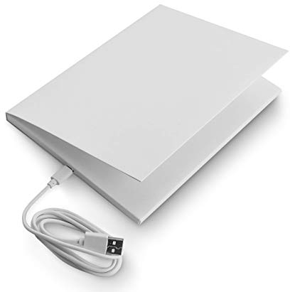 SoundGreets Audio Grußkarte inkl. USB Kabel - Sound Datei (Mp3) bis 4 Min. Länge vom PC per USB aufspielen, Aufladbarer Akku, Top Lautsprecher, Blanko neutral ohne Text mit Musik selbst gestalten