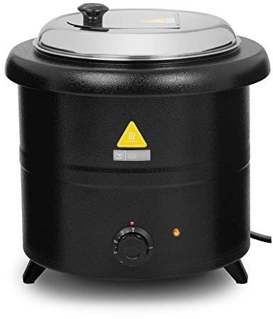 Royal Catering Soupière Électrique Electrique Professionnelle Pro RCST-13SB (600 W, 13 l, 30-80 °C, Acier/INOX, Couvercle Inclus)