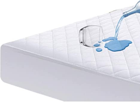 IMFAA Quilted Waterproof Double Size Extra Deep 40Cm Elastic Skirt Mattress Protector/Mattress Cover Anti Allergy and Breathable (Double-40(137x190) Cm)