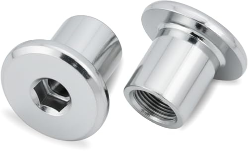 HEXATON Dadi a Manicotto M8 x 19 x 16 mm - 50 Pezzi - Dadi Esagonali per Mobili a Testa Piatta con Flangia e Cava Esagonale - Acciaio Zincato