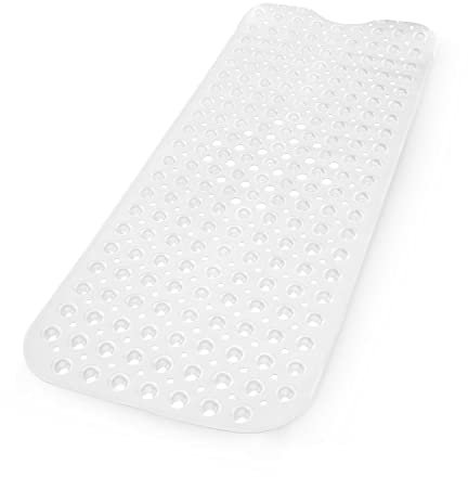 KEPLIN Premium Non-Slip Bath Mat - 200 Suction Cups, BPA, Latex Free, Mildew Resistant, Machine Washable - Safe, Durable & Comfortable for Shower Runner & Bathroom Tubs Extra Long (40x100cm) - White