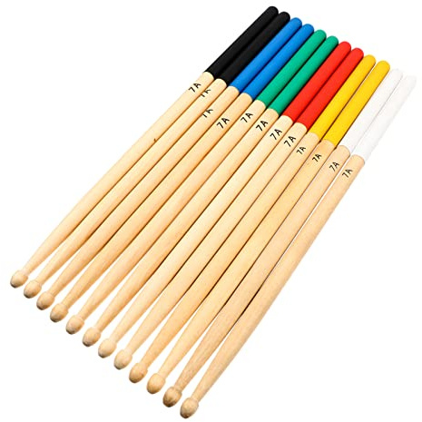 Vaguelly Drumsticks-set 6 Paar Schwarz Elektronische Drumsticks Holzmaterial Griffig Für Schlagzeuger