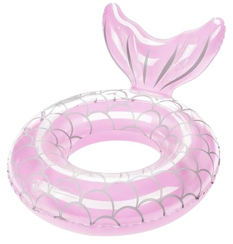 HeySplash 1 Pieza Flotador de Natación, Anillo de Natación con Forma de Cola de Sirena con Capacidad para 38-88 Libras, Flotador de Piscina para Playa Fiesta Verano Parque Acuático, Rosa