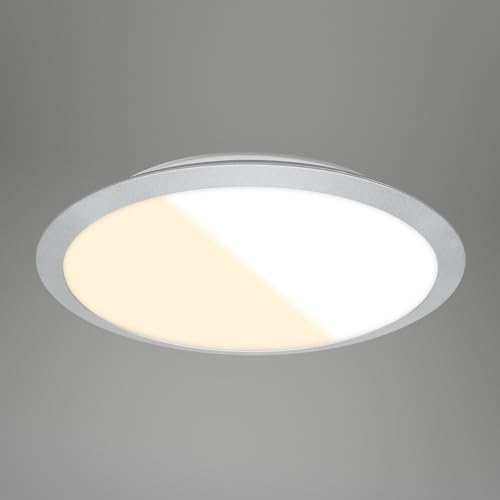 BRILONER – Deckenlampe für das Bad, Deckenleuchte mit einstellbarer Lichtfarbe, LED Lampe, Badezimmerlampe, Badlampe, IP44 Spritzwasserschutz, 370x65 mm, Chrom-Matt