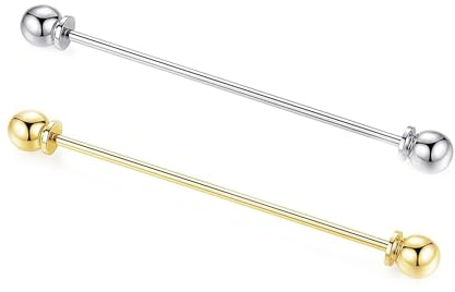 Hezhou Krawattennadel Metall Krawattenklammer Herren Kragen Pin Krawatte Clip Bar Kette Hemd Kragen Pin Anzug Brosche Revers Pin für Hemd Herren Zubehör Kostüm Kleidung (B)