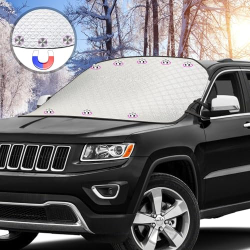 Frontscheibenabdeckung, Auto Windschutzscheiben Abdeckung, Ultra-Dick Auto Frontscheibenabdeckung Winter mit 8 Magneten, Scheibenabdeckung Windschutzscheibe Abdeckung für gegen Schnee (178*150*124CM)