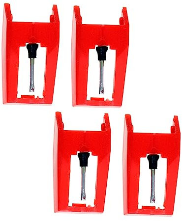Toyvian 4 Pièces Style Aiguilles De Phonographe Aiguilles De Tourne-Disque Enregistrer Aiguilles pour Phonographe Disque De Gramophone Platines DJ Platine DJ Plastique Et Aluminium Rouge