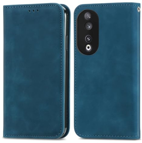 Cracedily Funda para Honor 90 Case, Carcasa Protectora Antigolpes Case, Soporte Plegable, Ranura para Tarjeta, Cover Cuero PU Carcasa Honor 90, Azul-Verde
