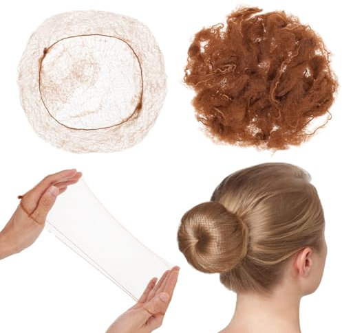 Ouligay 100 Stück Unsichtbare Haarnetze Braun Duttnetz Elastische Haarnetz für Dutt, Haarnetz Dutt Netz für Kinder Ballett, Krankenschwester, Tänzerin, Flugbegleiter