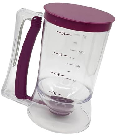 Outil de mesure de pâte facile à laver pour gâteaux, crêpes et gaufres avec échelle transparente et poignée en silicone