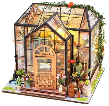 Tiny House, kit per la costruzione di modelli di serra con colla per mobili e utensili, modello in legno fatto a mano per progetti, decorazione della stanza, casa, Natale, compleanno