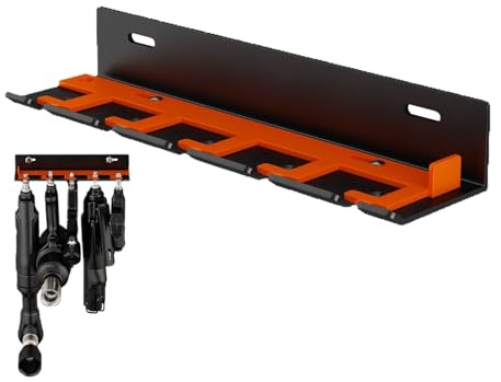 Per utensili ad aria – 5 slot portautensili da parete | Supporto da parete per utensili elettrici – Conservazione per trapani cacciaviti smerigliatrice, stabile organizzazione per officina garage