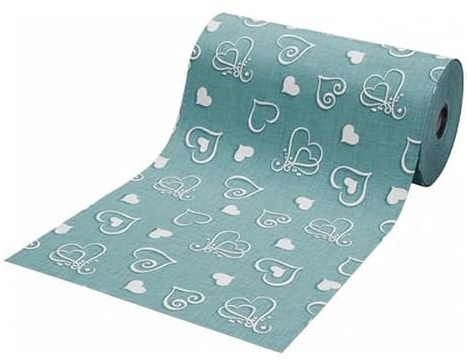 SaRani Tappeto Guida Passatoia Corsia Runner da Cucina Gomma Antiscivolo Fantasia Cuore Bianco (Turchese, 200x50 cm)