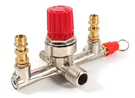 Pieza del ajuste de la válvula del regulador de presión del interruptor del compresor de aire de la aleación del tubo de salida doble