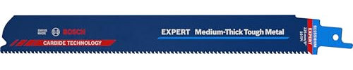 Bosch Professional 3x Hojas de sierra sable Expert ‘Medium-Thick Tough Metal’ S 1155 HHM (para Acero resistente, Láminas de acero inoxidable, Longitud 225 mm, accesorios Sierra sable)