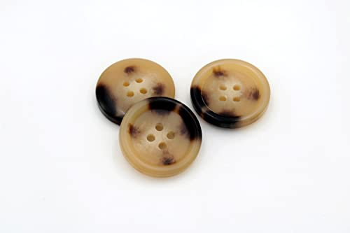 20PCS 4 Holes Resin Round Buttons Craft Sewing Snaps Handmade DIY Accessories (Beige, 23mm)