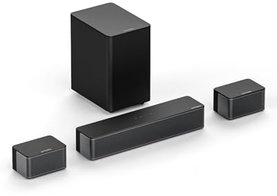 ULTIMEA 5.1 Surround Soundbar, 3D Surround Sound System, Soundbar für TV Geräte mit Subwoofer und Rear-Lautsprechern, 5.1 Virtuelle Surround, Bass Einstellbare Heimkino TV Lautsprecher, Poseidon D50