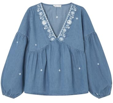 Springfield Blusa para Mujer, Azul Ahumado,44