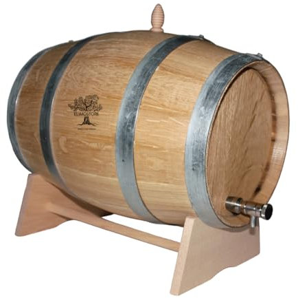 Barril de roble de 10 litros con grifo de acero