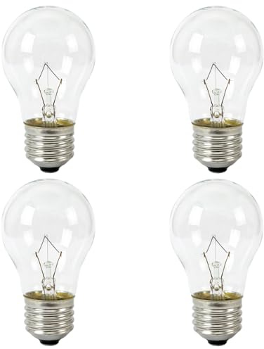 Appliance Oven Light Bulb 40W A15 E26 Medium Base Lava Lamp Bulb,High Temperature 300°C Resistant Incandescent Light Bulbs for Refrigerator,Oven, Microwave, Range Hood Replacement Bulb - 4 Pack