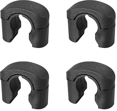 4 Colliers d'Espagnolette avec Cache Vis - Noir - Lacet pour Volet Battant Bois PVC ou Alu - Diamètre 14 mm - Composite - Système de Fermeture pour Volet Battant - Torbel Fabrication Française