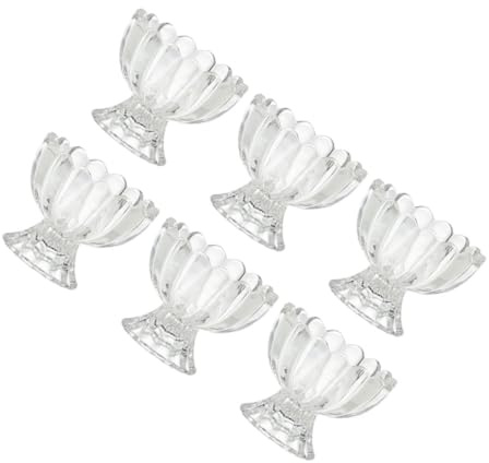 ERINGOGO 6 Coppette da Dessert in Vetro Trasparente 100 Ml, Tazze per Gelatina e Gelato per Casa, Bar e Ristorante, Design Semplice e Forma Unica, Accessori per Servire Dolci