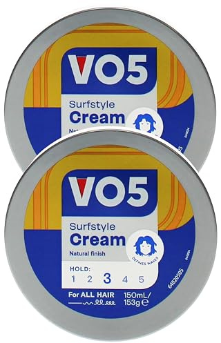 2 x VO5 SurfStyle Natural Hold Hair Cream for a Natural and Messy Hairstyle 150 ml - New Packing (Pack of 2)