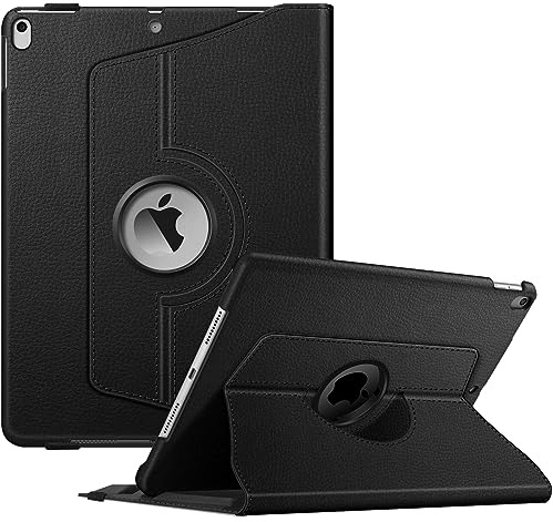 FINTIE Coque Compactible avec iPad Air 3ème Génération 2019 / iPad Pro 2017 10.5 Pouces - [Rangement de Stylet] Coque Rotative à 360° Etui Housse Sommeil/Réveil Automatique, Noir
