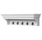 WOLTU Wandregal Wandgarderobe Badregal Kleiderhaken Wandgarderobe 5 Haken für Büro, Wohnzimmer, Schlafzimmer, Küche, 50x22,9x3,8cm, Weiß，RG9296ws