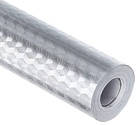 Kitchen-dream Papel Pintado Aluminio Adesivo Plata Fondos de Pantalla autoadhesivos Impermeables Pegatinas de Pared a Prueba de Humedad a Prueba de Aceite para Cocina Baño