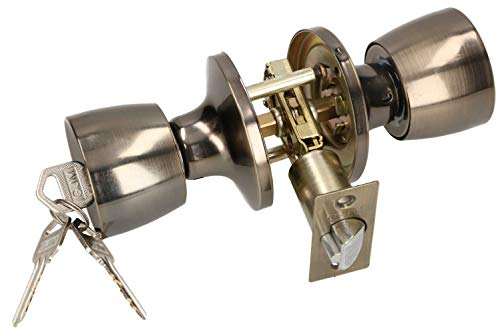 KOTARBAU Pomello porta con serratura metallica, girevole, 3 chiavi, Bronzo