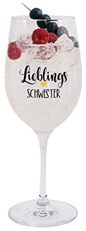 Herz & Heim® Lieblings Weinglas mit Aufdruck deines Wunschtextes -, super Geburtstagsgeschenk