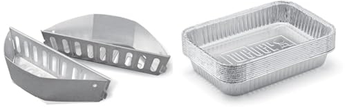 Weber 7403 Char-Basket Charcoal Briquet Holders & 6415 Small 7-1/2-Inch-by-5-inch Aluminum Drip Pans, Set of 10