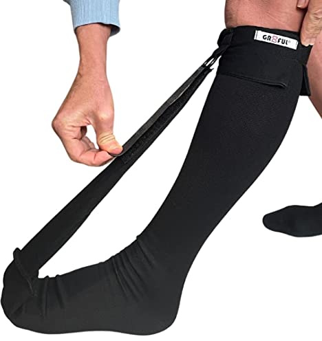 gr8ful® Calzettoni da notte per fascite plantare,Calze a compressione dorsale per tendinite di Achille e trattamento fascite plantare,Fornisce un tratto delicato durante la notte,Leggeri,Nero (l/xl)