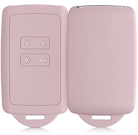 kwmobile Custodia Compatibile con Renault con 4 tasti Smart Key (solo Keyless Go) - Cover Chiavi Auto Protezione Copri Telecomando - Copri Chiave Copertura rosa antico matt