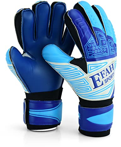 EFAH SPORTS Fußball-Torwarthandschuhe für Kinder, Jungen, Kinder, Jugendliche, Fußball, Goaile Handschuh mit Fingerschutz und doppeltem Handgelenkschutz, starke Grifffläche