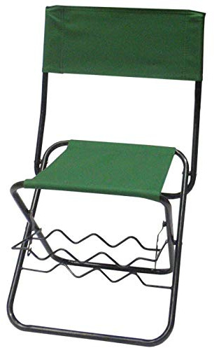 Silla de Pescador con Soporte Cañero para Cañas y Respaldo Ideal para Pesca Verde