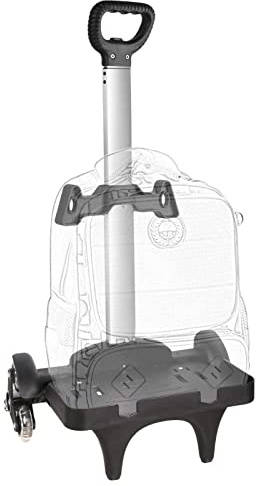 Amythe Chariot pour Sacs à Dos, Trolley Alliage d'aluminium à 6 Roues Chariots Pliable pour Fille Garcon l'école ou Les Voyages, Base avec Bord de Protection