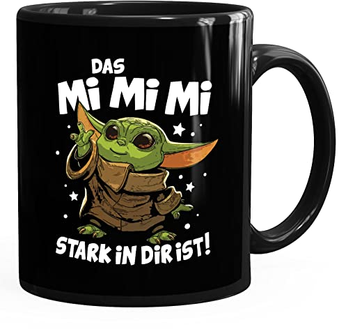 MoonWorks Kaffee-Tasse mit Spruch Das Mimimi stark in dir ist Baby Bürotasse lustige Kaffeebecher Schwarz standard