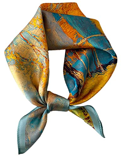prinfantasy Seidentuch Damen 100 Seide Schal Seidenschal Damen Bandana Seidentuch Hochwertiger Halstuch Kopftuch 90 * 90cm M090024