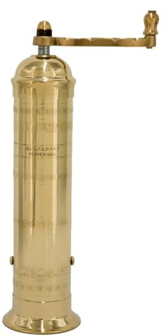 Alexander Home Original Greek Pepper Mill, 10-Inch Brass – European Manual Pepper Grinder Refillable