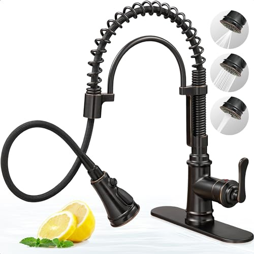 Bronze 3 Modi Pull Down Küchenspüle Wasserhahn Set