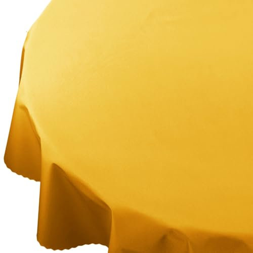 Rund wasserdichte Tischdecke Gartentischdecke Wasserabweisend Wetterfest Garten Balkon Terrasse Gelb Durchmesser: Ø 80 cm