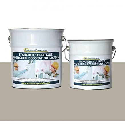 MATPRO - Peinture Étanche & Élastique pour Protection de Façade - pour Mortiers, Briques, Crépis, Fissurés ou Non, Avec ou Sans Relief - Gris Silex - 20Kg