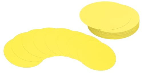 PATIKIL 36Pcs Ronds en Carton 10 Cm de Diamètre Jaune | Découpes en Papier Épais pour Projets d'Artisanat DIY, Décoration de Tableau d'Affichage en Classe