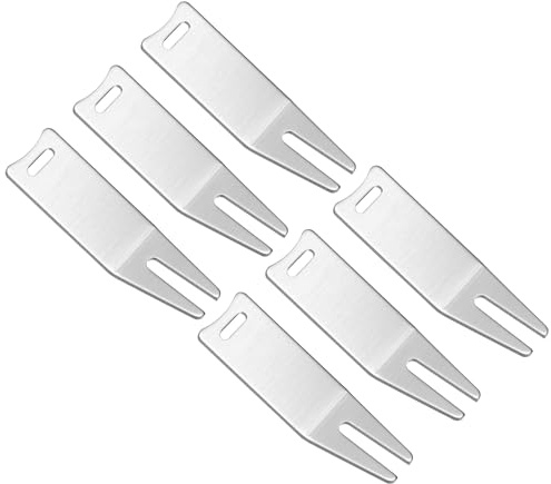 PATIKIL Metal Doblado Golf Hoyuelos Reparación Herramienta, 6 Paquete Golf Hoyuelos Herramienta Curvado Punta Golf Verde Hoyuelos Tenedor Bola Marca Reparación Herramienta, Plateado Tono