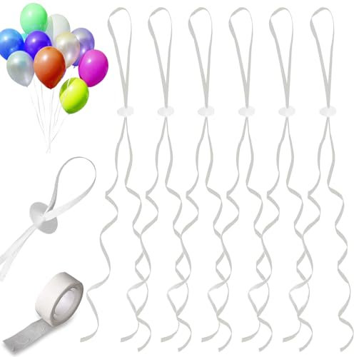 100 chiusure per palloncini con nastro in poliestere, chiusura rapida, per compleanni, matrimoni, decorazioni di carnevale, feste, Natale