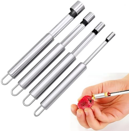4 Pezzi Frutta Togli Torsolo Multifunzione, Levatorsolo per Mele in Acciaio Inox，Pera Core Remover Strumento per la Casa e la Cucina, Leva Torsolo alle Mele