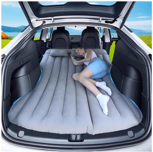AGEMANY Materasso Auto, Materasso ad aria per model y SUV MPV nel bagagliaio 195x130cm, Mmaterasso Gonfiabile Auto Portatile e Comodo Campeggi Letto per Viaggi, Attività Interne ed Esterne (Grigio)