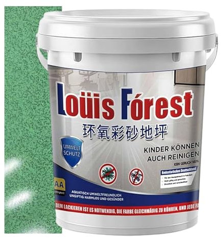 Louis Forest - Pintura epoxi para suelos de efecto mármol, pintura para suelos autonivelantes, pintura de garaje, secado rápido, resistente al desgaste (verde)